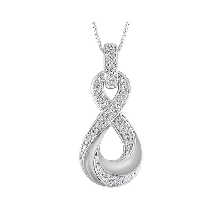1/5 Ct. T.w. Diamond Sterling Silver Loop Pendant Necklace
