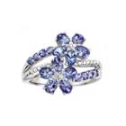 Limited Quantities Genuine Tanzanite Sterling Silver Flower Ring