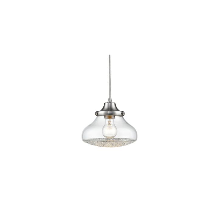 Asha Small Pendant In Pewter With Crushed Crystalglass