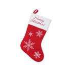 19 Red And White Merry Christmas Snowflake Embroidered Christmas Stocking