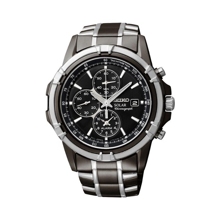 Seiko Mens Black Chronograph Watch Ssc143