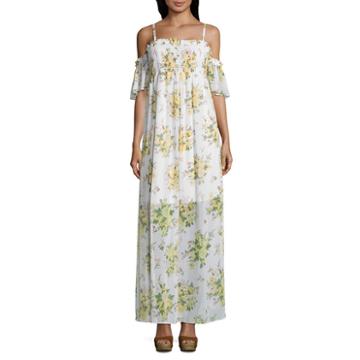 Disney Princess Elbow Sleeve Peasant Dress-juniors