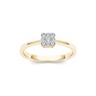 1/6 Ct. T.w. Diamond Square Cluster 10k Yellow Gold Engagement Ring