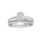 I Said Yes 3/8 Ct. T.w. Diamond Oval Platinaire Bridal Ring Set