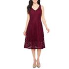 Ronni Nicole Sleeveless Lace Pattern Fit & Flare Dress