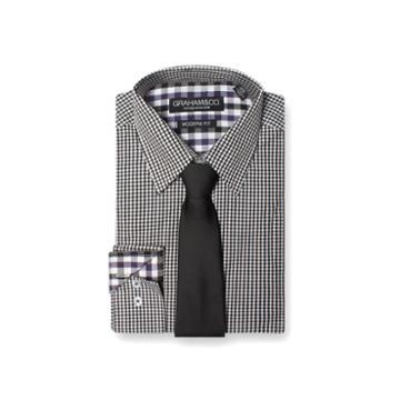Graham & Co. Gingham Dress Shirt And Tie