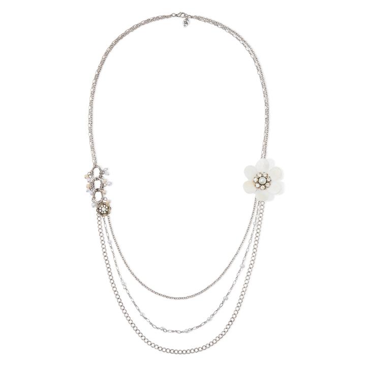Messages From The Heart By Sandra Magsamen Cubic Zirconia Flower Necklace