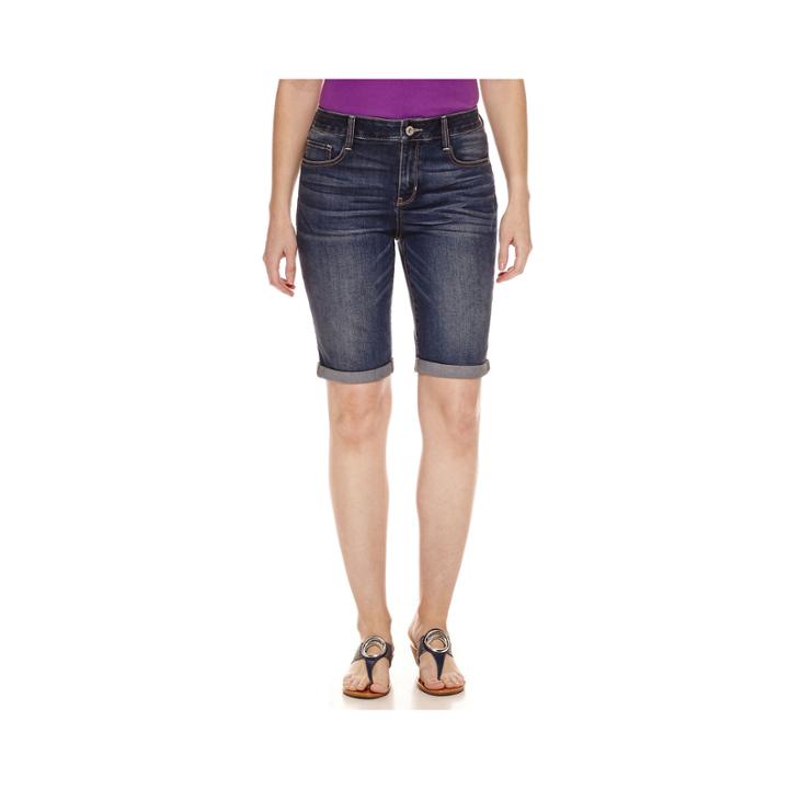 St. John's Bay Slim Fit Denim Bermuda Shorts