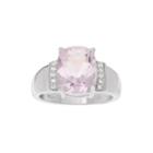 Genuine Pink Amethyst & White Topaz Sterling Silver Ring