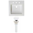 21.5-in. W 3h8-in. Ceramic Top Set In White Color- Overflow Drain Incl.