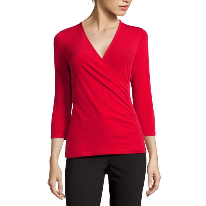 Liz Claiborne 3/4-sleeve Surplus Top