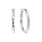 Sterling Silver Diamond-cut 35mm Hoop Earrings