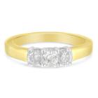 Love Lives Forever Womens 1 1/2 Ct. T.w. Round White Diamond 14k Gold 3-stone Ring