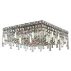 Cascade Collection 6 Light 7.5 Square Chrome Finish And Clear Crystal Flush Mount Ceiling Light