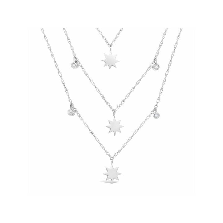 Womens 1/10 Ct. T.w. White Diamond Sterling Silver Strand Necklace