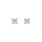 Silver Treasures Round White Cubic Zirconia Sterling Silver Stud Earrings