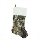 20.5 Tree Print Camouflage Christmas Stocking With Pocket Design And White Faux Fur Cuff