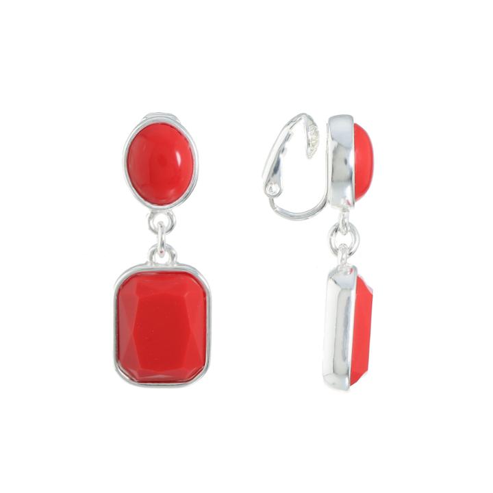 Liz Claiborne Red Clip On Earrings