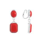 Liz Claiborne Red Clip On Earrings