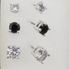 Vieste Rosa 3 Pair Clear Brass Earring Sets