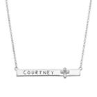 Personalized Sterling Silver With Diamond Accent Cross Name Necklace