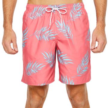 St. John's Bay Island Coral Leaf Leaf Swim Shorts