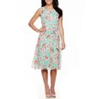 R & K Originals Sleeveless Floral Print Fit-and-flare Dress