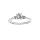 Lumastar 7/8 Ct. T.w. Diamond 18k White Gold Three-stone Bridal Ring