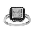 Womens 1/5 Ct. T.w. Genuine White Diamond Sterling Silver Cocktail Ring