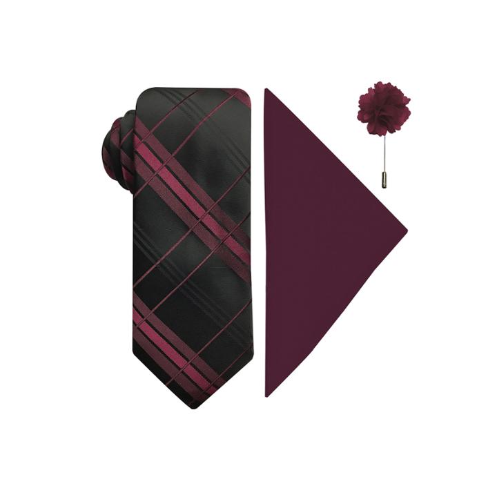 Jf J.ferrar Plaid Tie Set