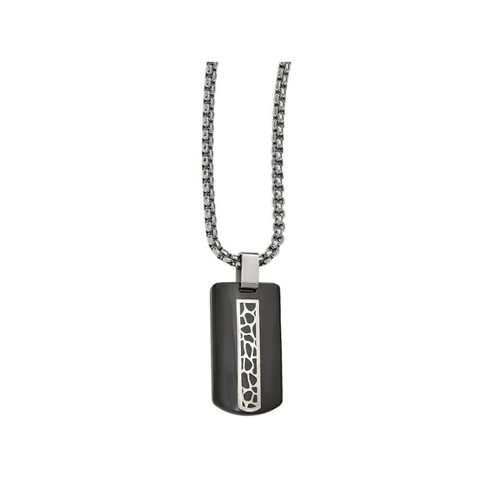 Edward Mirell Black Ti&trade; Mens Stainless Steel Titanium Pendant Necklace