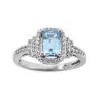 Genuine Aquamarine & Lab-created White Sapphire Ring