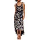 Blu Sage Sleeveless Embroidered Evening Gown