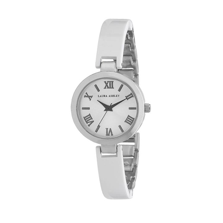 Laura Ashley Womens White/silver Resin Link Watch La31002wt