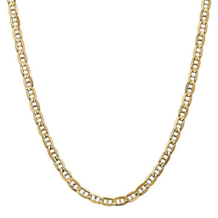 14k Gold Solid Anchor 24 Inch Chain Necklace
