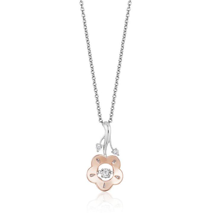 Enchanted Disney Fine Jewelry Diamond Accent 10k Rose Gold & Sterling Silver Pendant Necklace