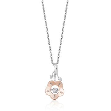 Enchanted Disney Fine Jewelry Diamond Accent 10k Rose Gold & Sterling Silver Pendant Necklace