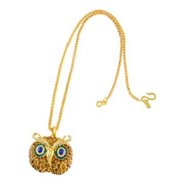 Kjl By Kenneth Jay Lane Gold-tone Owl Pendant Necklace
