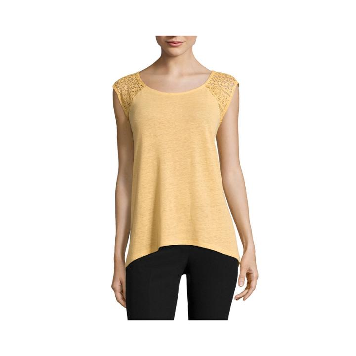 A.n.a Lace Raglan Cap-sleeve Top