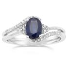 Womens 1/8 Ct. T.w. Blue Sapphire 10k Gold Cocktail Ring
