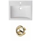 21-in. W 1 Hole Ceramic Top Set In White Color