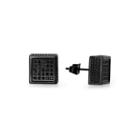 Mens 1/3 Ct. T.w. Color-enhanced Black Diamond Stainless Steel Stud Earrings