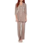 R & M Richards Long-sleeve Glitter Lace Jacket And Formal Pant Suit Set