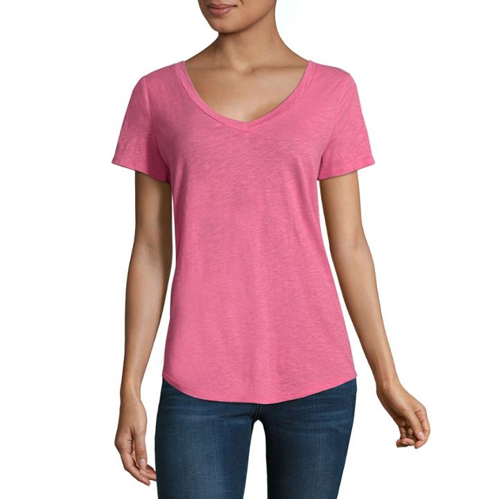 Ana Slub V-neck Ss Tee