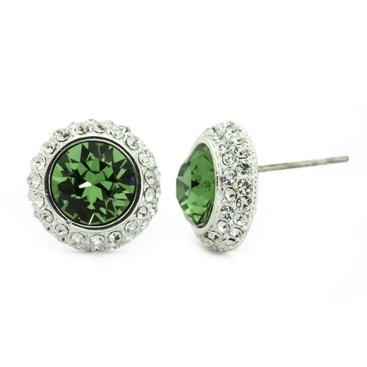 Sparkle Allure Green Stud Earrings