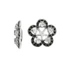 Genuine White Topaz And Black Sapphire Sterling Silver Earring Jackets