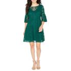 Danny & Nicole 3/4 Sleeve Lace Trapeze Dress