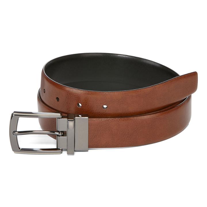 Stafford Silver Sideburns Reversible Belt