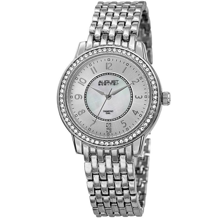 August Steiner Womens Silver Tone Strap Watch-as-8246ss
