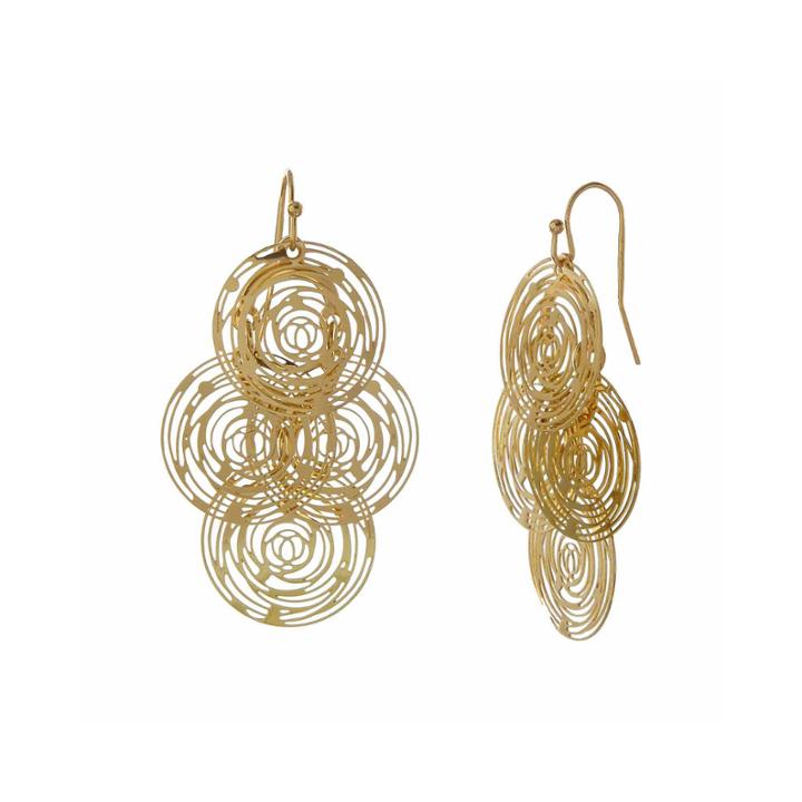 Natasha Modern Gold-tone Drop Earrings